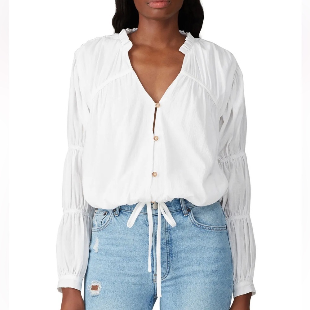 Love, Whit White Peasant Long Sleeve Top